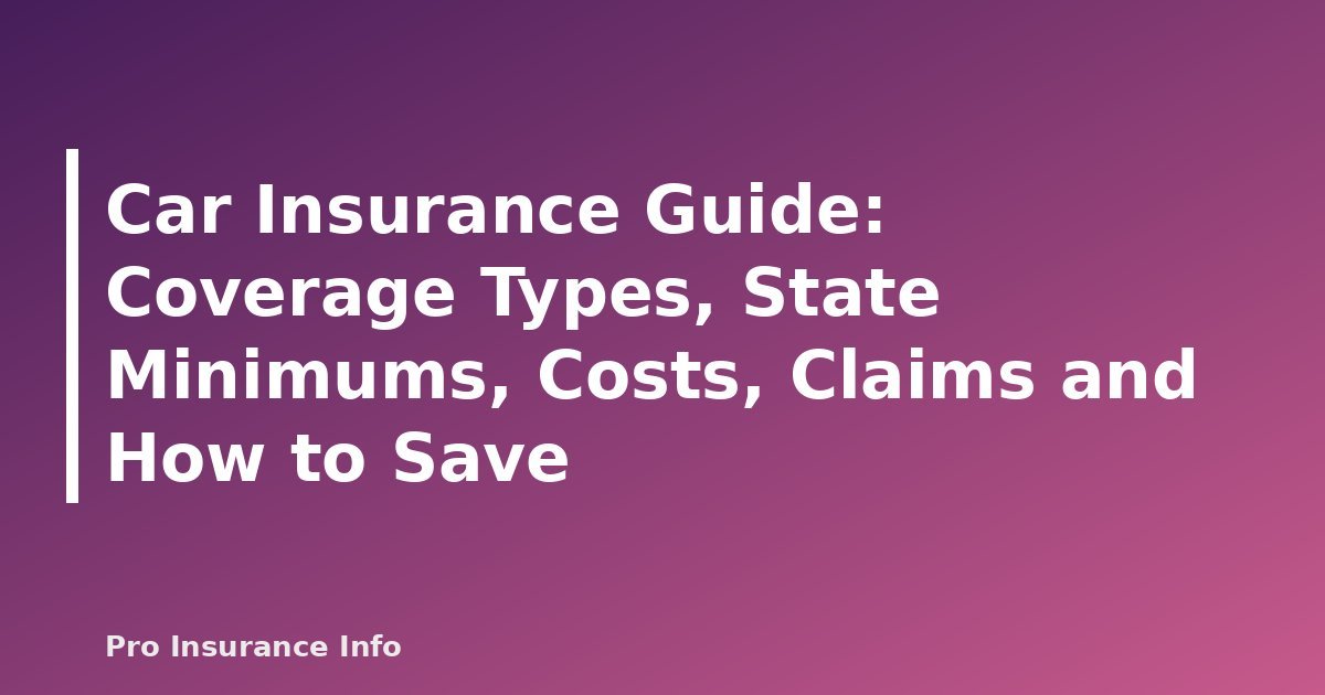 Car Insurance Guide: Coverage Types, State Minimums, Costs, Claims and How to Save - featured image