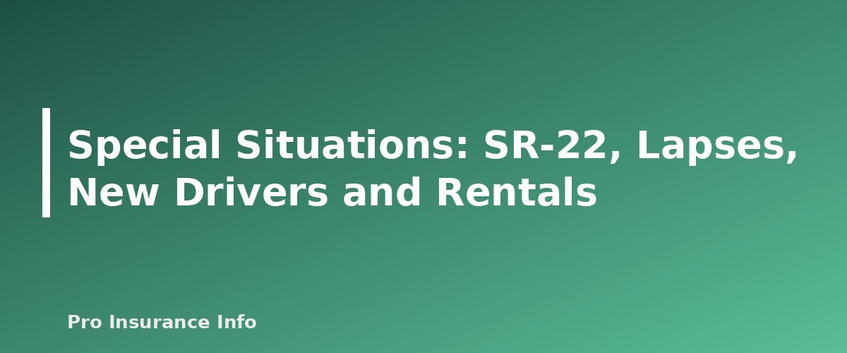 Special Situations: SR-22, Lapses, New Drivers and Rentals - section banner for Car Insurance Guide