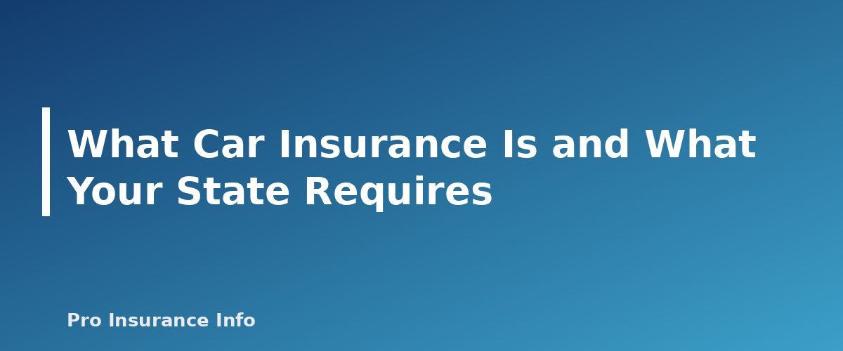 What Car Insurance Is and What Your State Requires - section banner for Car Insurance Guide