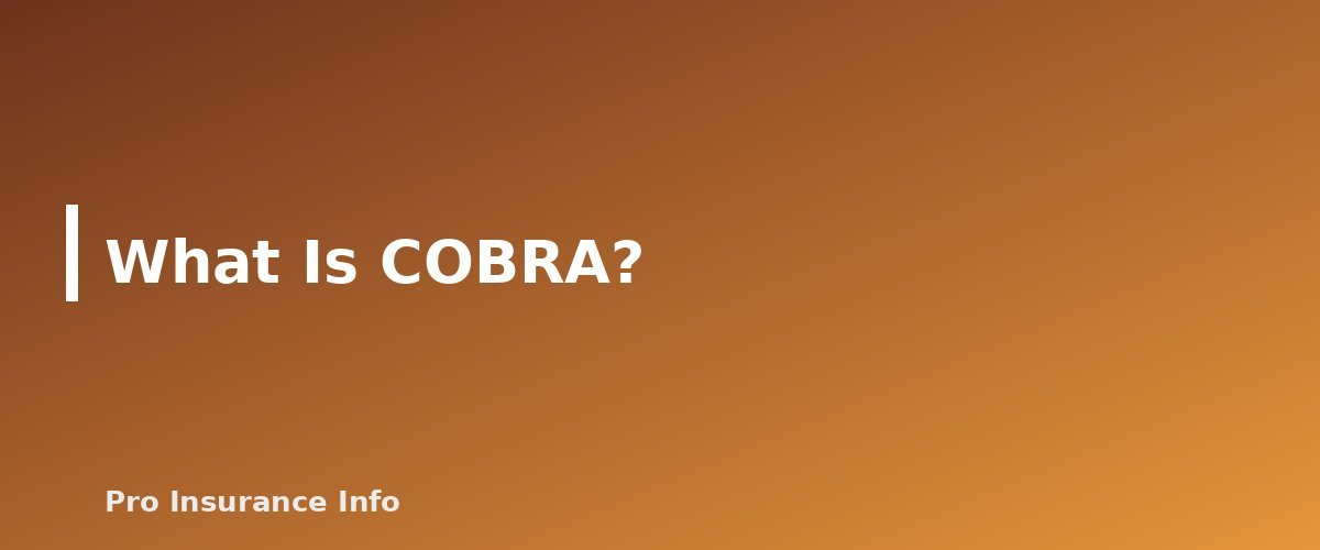 What Is COBRA? - section banner for COBRA vs Marketplace Coverage After Job Loss