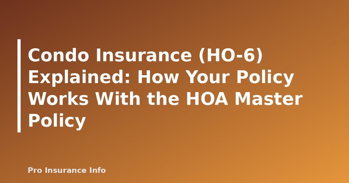 Condo Insurance (HO-6) Explained: How Your Policy Works With the HOA Master Policy - featured image
