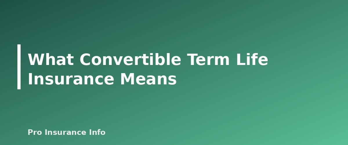 What Convertible Term Life Insurance Means - section banner for Convertible Term Life Insurance