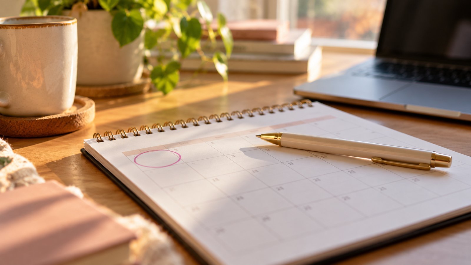 A desk calendar with a circled first day of a month and a pen resting on top - How Coverage Start Dates Really Work