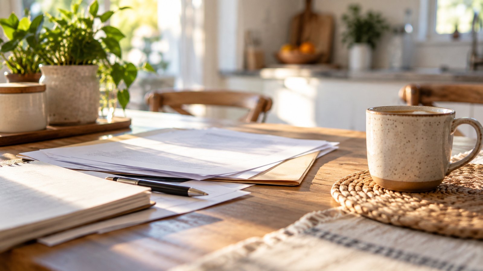 Papers and coffee on a kitchen table in morning light - Frequently Asked Questions