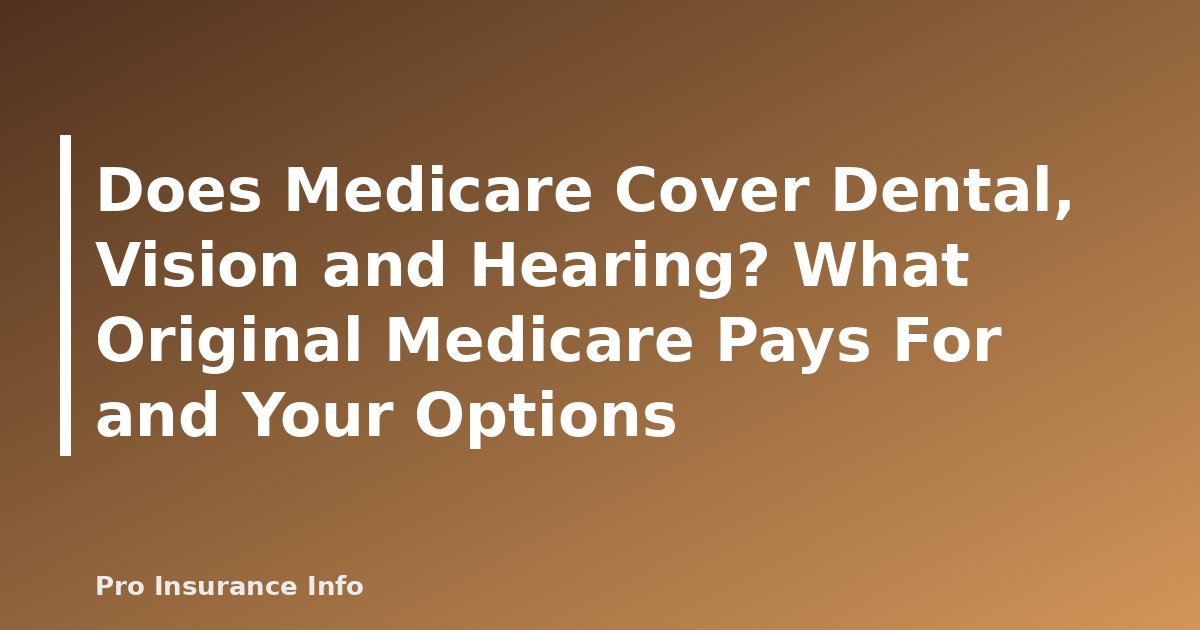 Does Medicare Cover Dental, Vision and Hearing? What Original Medicare Pays For and Your Options - featured image