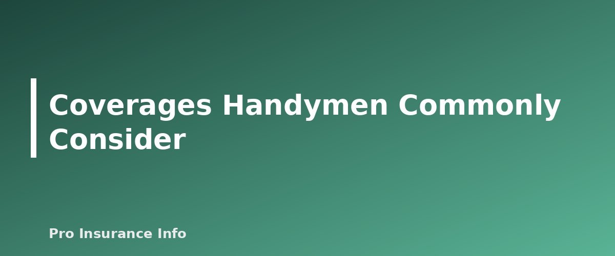 Coverages Handymen Commonly Consider - illustration for Handyman Insurance: Coverage Basics, Licensing and Questions to Ask