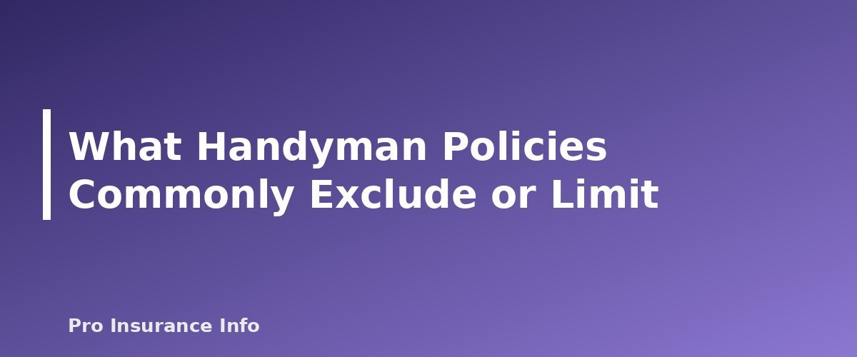 What Handyman Policies Commonly Exclude or Limit - illustration for Handyman Insurance: Coverage Basics, Licensing and Questions to Ask