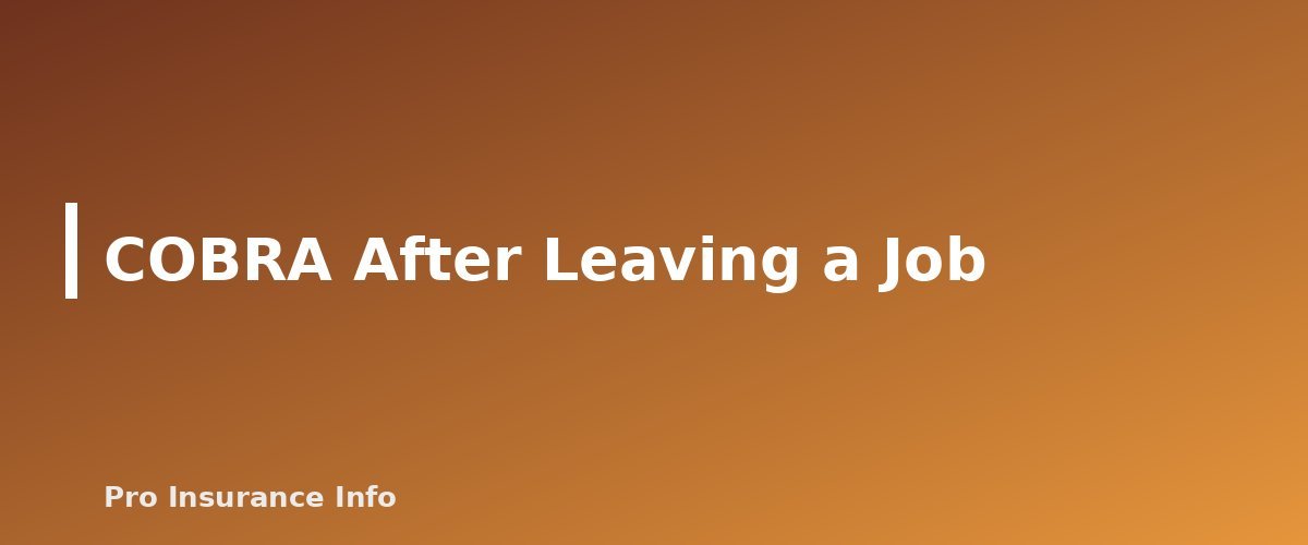 COBRA After Leaving a Job - section banner for Health Insurance for the Self-Employed