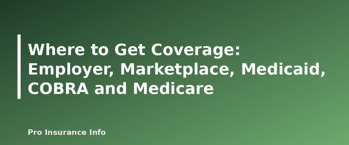 Where to Get Coverage: Employer, Marketplace, Medicaid, COBRA and Medicare - section banner for Health Insurance Guide