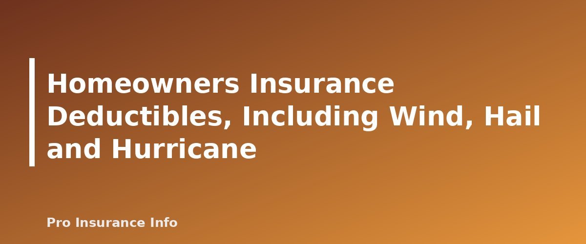 Homeowners Insurance Deductibles, Including Wind, Hail and Hurricane - section banner for Homeowners Insurance Guide