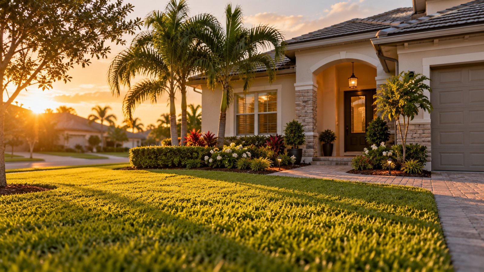 A well-kept suburban house exterior with a lawn at golden hour - Homeowners Insurance Coverage A Through F: How a Standard Policy Is Organized
