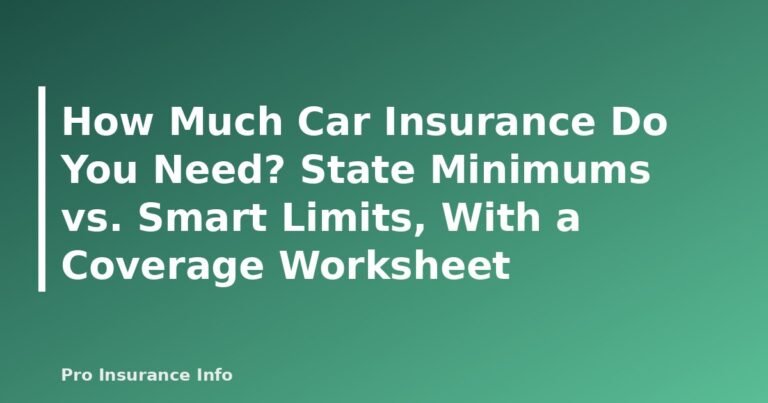 How Much Car Insurance Do You Need? State Minimums vs. Smart Limits, With a Coverage Worksheet - featured image