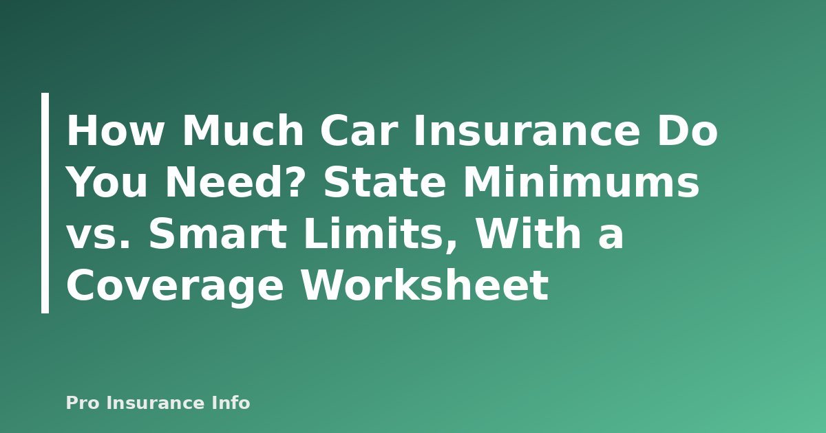 How Much Car Insurance Do You Need? State Minimums vs. Smart Limits, With a Coverage Worksheet - featured image