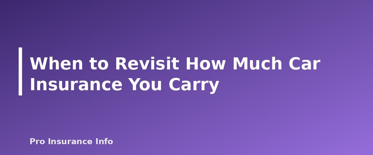 When to Revisit How Much Car Insurance You Carry - section banner for How Much Car Insurance Do You Need? State Minimums vs. Smart Limits, With a Coverage Worksheet