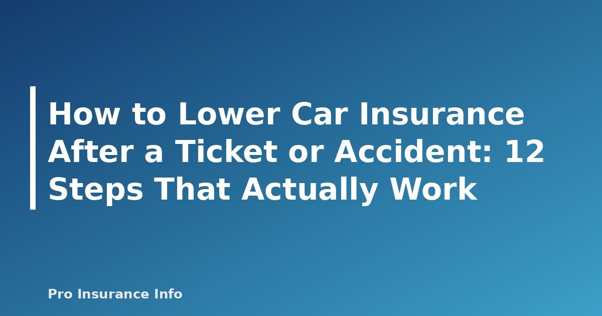 How to Lower Car Insurance After a Ticket or Accident: 12 Steps That Actually Work - featured image