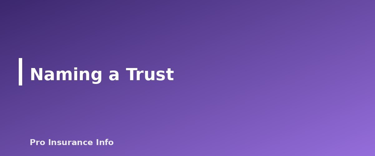 Naming a Trust - section banner for Life Insurance Beneficiaries Explained