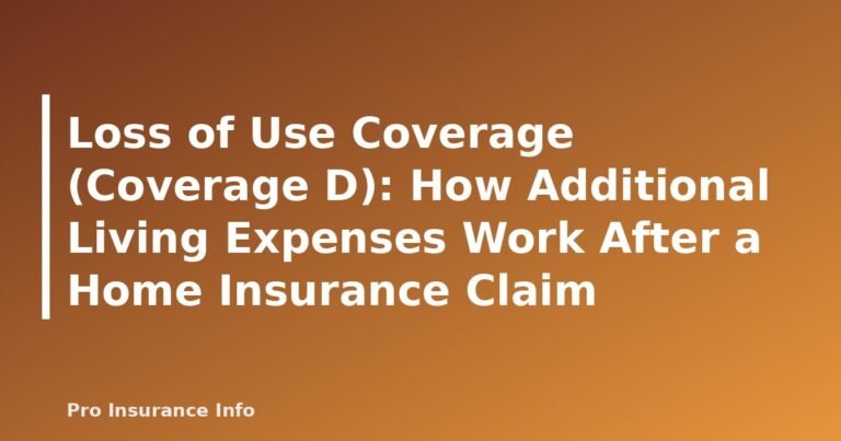 Loss of Use Coverage (Coverage D): How Additional Living Expenses Work After a Home Insurance Claim - featured image
