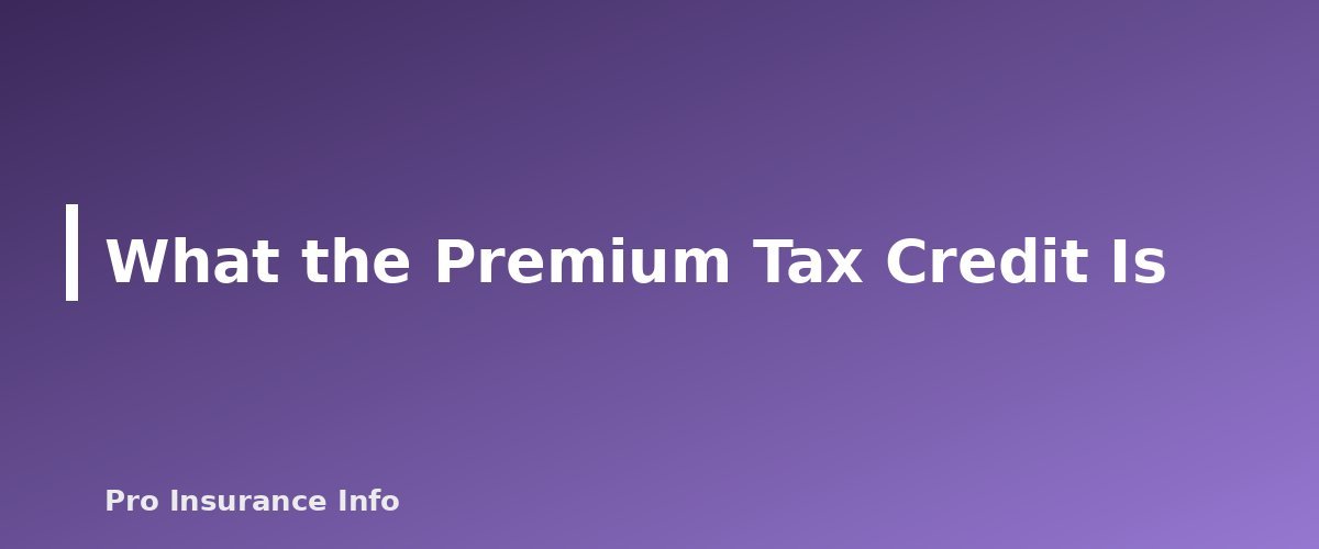 What the Premium Tax Credit Is - section banner for Premium Tax Credits