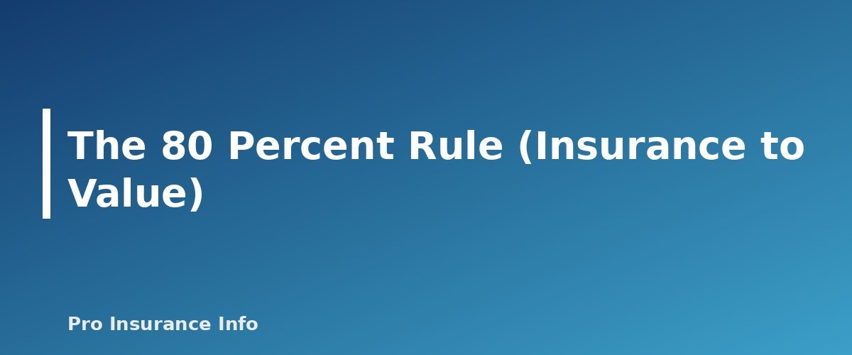 The 80 Percent Rule (Insurance to Value) - section banner for Replacement Cost vs. Actual Cash Value in Home Insurance