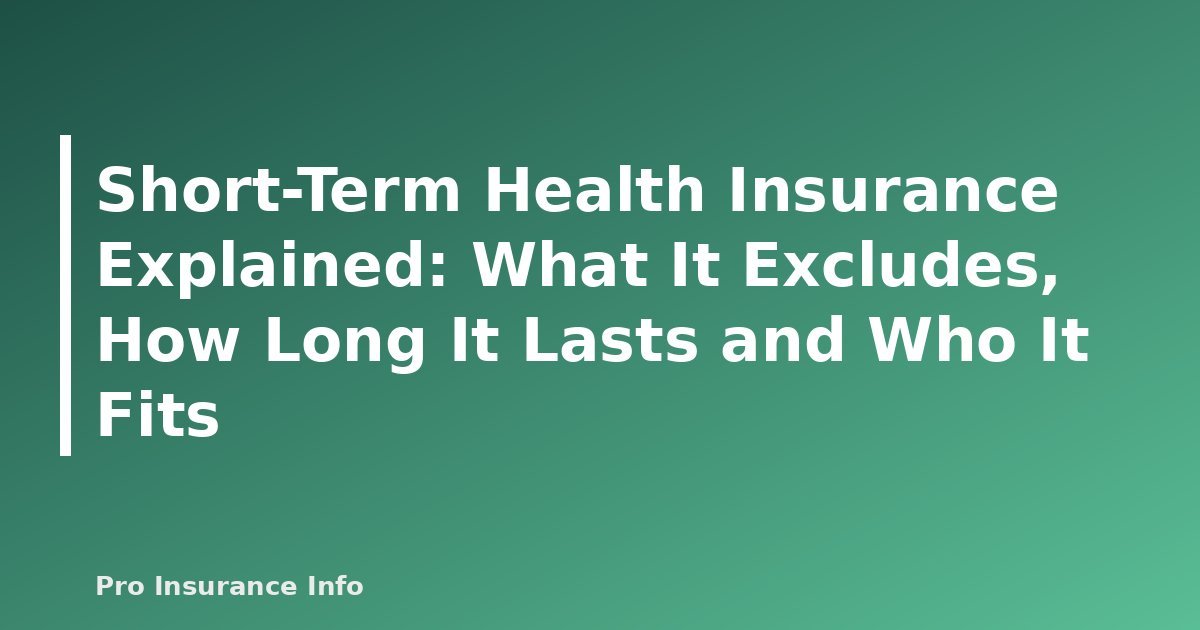 Short-Term Health Insurance Explained: What It Excludes, How Long It Lasts and Who It Fits - featured image