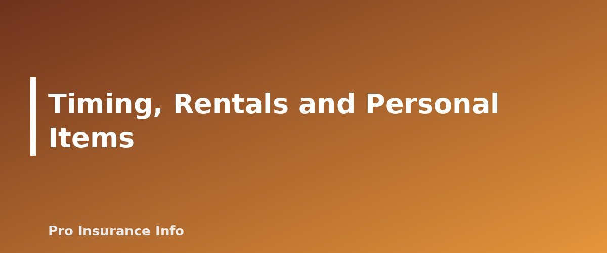 Timing, Rentals and Personal Items - section banner for Total Loss Car Insurance Claims