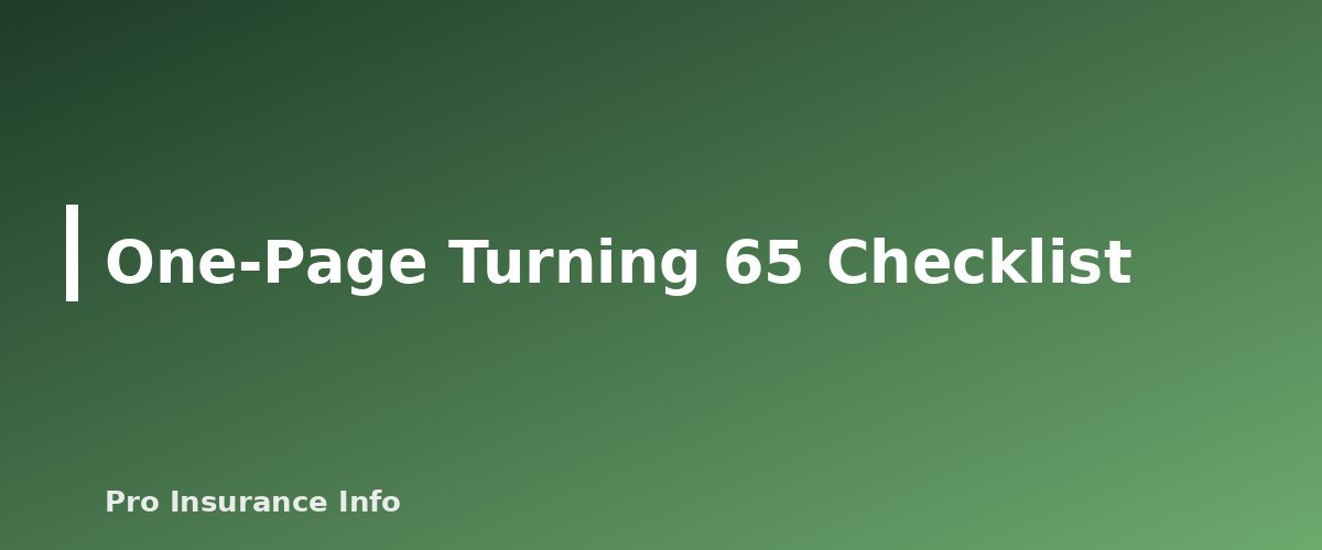 One-Page Turning 65 Checklist - section banner for Turning 65 Checklist