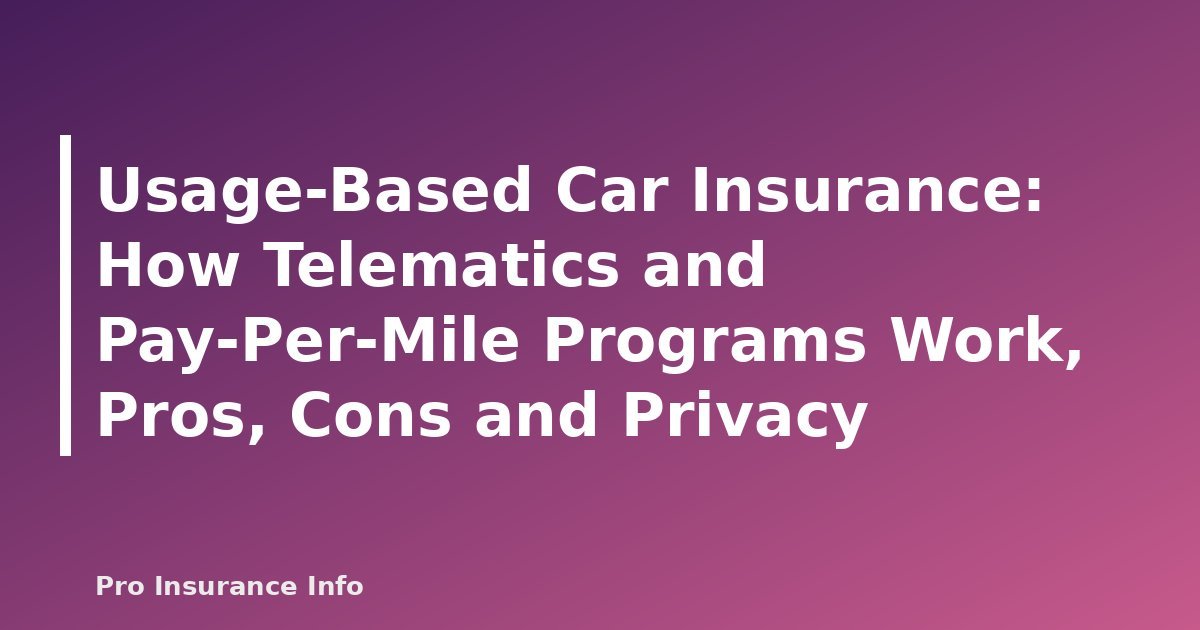 Usage-Based Car Insurance: How Telematics and Pay-Per-Mile Programs Work, Pros, Cons and Privacy - featured image