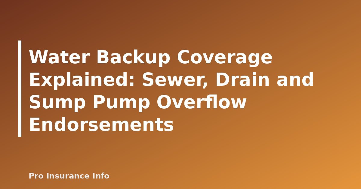 Water Backup Coverage Explained: Sewer, Drain and Sump Pump Overflow Endorsements - featured image