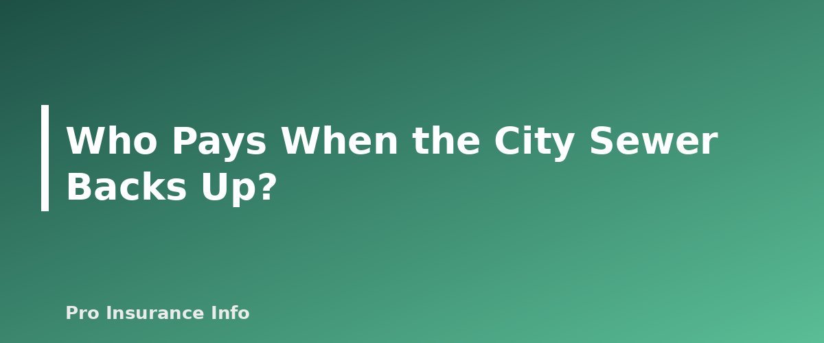 Who Pays When the City Sewer Backs Up? - section banner for Water Backup Coverage Explained